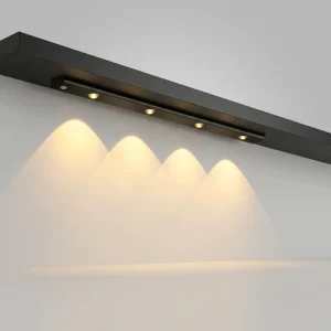 Aluminium Wall Mounted Kitchen Cabinet Frosted Glass Stepless Dimming 3000K 6000K PIR Motion Sensor LED Light 50000 Hours