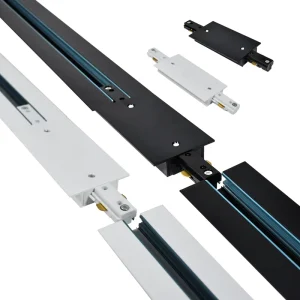 Aluminum 2 Line 2 Wires 3 Wires Embedded Suspended Monorail Lighting LED Track Lighting Rail System 1M 1.5M 2M 3M for Track