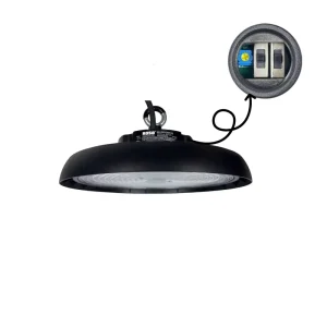 Aluminum Alloy UFO Highbay Light 36000lm Output IP65 Rated Dimmable 100W 150W 200W Power 3CCT Selectable Warehouse