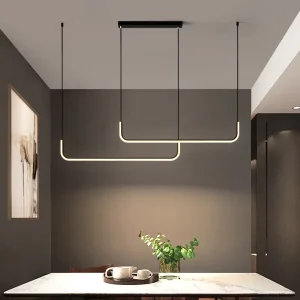 Aluminum Baking Varnish Elbow Process Lighting 90cm 120cm 150cm Strobe free Dimmable LED Chandelier