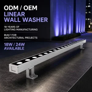 Aluminum Body Efficient Heat Dissipation IP65 Waterproof LED Linear Wall Washer Light for Luxury Residence & Villa