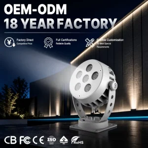 Aluminum Die Casting IP66 CRI90 3000K 6000K LED Spot Lamp for Bridge Building Villa Garden Landscape Lighting 9W 12W
