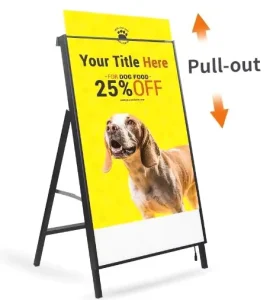Aluminum Frame High Brightness Outdoor Board LED Light Box Floor Standing Vertical Poster Display for Shop Advertising