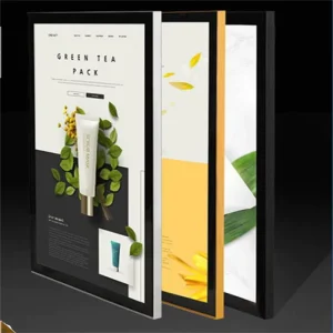 Aluminum Frame Tempered Glass Light Box Promotional Poster Light Box