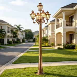 Aluminum Garden Lamp Post Waterproof LED Light Customized AC & Solar Powered IP65 Landscape Lighting Glass Body
