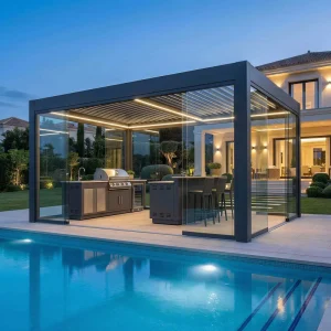 Aluminum Gazebo Canopy Outdoor Garden Pavilion Waterproof Shelter Heavy Duty for Patio Backyard Villa Hotel Pergola