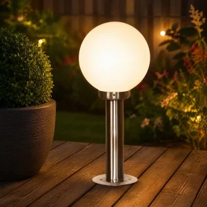 Aluminum Glass Globe Post Light Modern Outdoor Decor Bollard Lamp for Lawn Yard