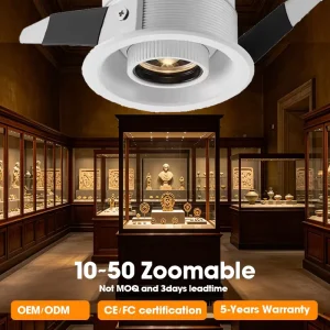 Aluminum High CRI97 Anti Glare LED Jewelry Showcase Light Dimmable Mini Display Cabinet Spot Light for Museum Luxury Boutique
