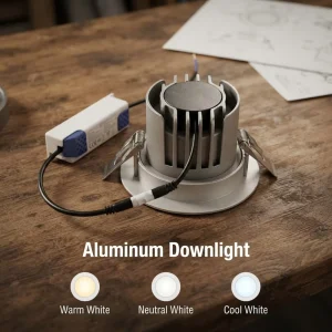 Aluminum Housing COB Anti Glare Recessed Downlight 9W 30W CCT Tunable Adjustable 160mm 6 Inch Cut Out Commercial LED Down Light