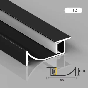 Aluminum LED Baseboard Profile with Cover Recessed Wall Corner Light Channel for Living Room 12V/24V CRI 90+