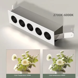 Aluminum LED Eye Protection Anti Glare Embedded Industrial Ceiling Spotlight Dimmable CRI 90 Color Temp 2700K 6000K 50000 Hours