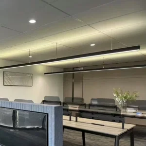 Aluminum LED Office Lights 20W 40W 60W Linkable Batten Light Suspended Linear Pendant Light
