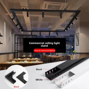 Aluminum LED Spotlights for Clothing Stores Commercial Track Rail Systems Suspension Brackets Hair Salons Internet Cafes