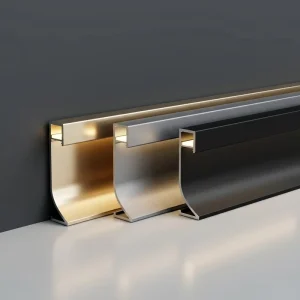 Aluminum Profile Alloy Baseboard Wall Flooring Tile LED Skirting Lighting Trim