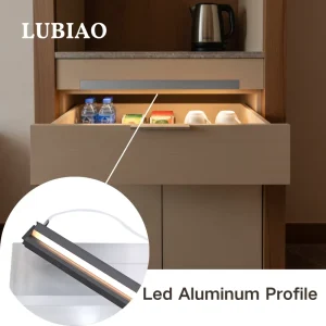Aluminum Profile Extrusion for Hotel Minibar Drawer Concealed IR Proximity Switch Thin Track YB4003-33