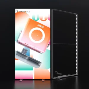 Aluminum Rectangle Decorative LED Lightbox Stand Backlit Stretch Fabric Backdrop 4000 Lumens for Indoor Advertising Booth