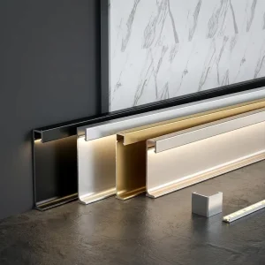 Aluminum Skirting Board Profiles Wall Mount Corner for LED Bar Lamp Floor Home Decor Strip Light Apartment Modern Baseboard LED