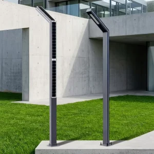 Aluminum Solar LED Garden Bollard Light IP65 Waterproof Modern Outdoor Landscape Pathway Lights Villa Commercial Projects