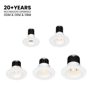 Aluminum Trimless Recessed Anti Glare LED Downlight Indoor Modern 12 3 4 Inch Commercial Spotlight CRI90