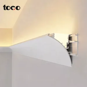 Aluminum Waistline Wall Washer LED Channel Dual Direction Indirect Lighting Profile Mid Wall Skirting Crown Molding Linear Lamp