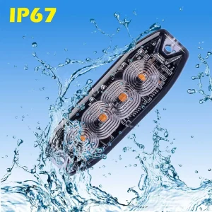 Amber Emergency Vehicle Strobe Lights Led Flashing Warning Light 19Flashes LED Warning Grille Lighthead