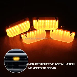 Amber Rigid LED Grille Marker Light Bar 4 in 1 Warning DRL Accessory ABS Housing for Ford F150XL T Mooels