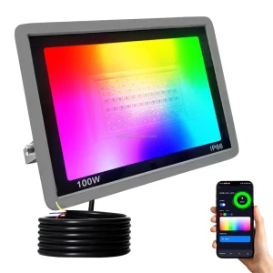 Ambient Party 100 240V RGBCCT IP66 Aluminum Led Floodlights Color Changing App Control Outdoor Landscape Spotlight Smart Home