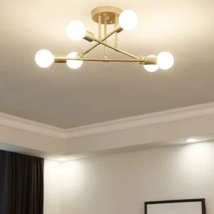 American 6 LED Ceiling Light Office Restaurant Pendant Lighting Chandelier for Bedroom