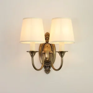 American Copper Retro Wall Lamp Living Room Bedroom Bedside Light Wall Indoor Double Head Decorative Lamps
