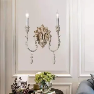 American Country French Retro LED Iron Wall Lamp