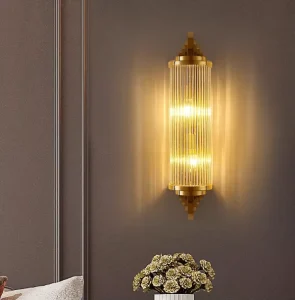 American Creative Glass Art Living Room Decorative Wall Lamp Villa Bedroom Modern Simple Ripple Crystal Wall Lighting