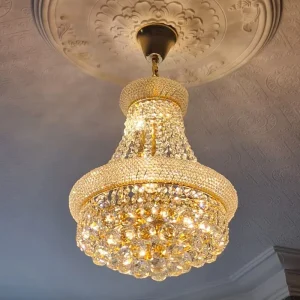 American Design Empire Small Crystal Chandelier Wedding Hotel Decoration 110V Silver Pendant Lamp