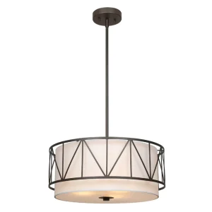 American Fabric LED Hanging Ceiling Lamps Drum Pendant Chandelier for Kitchen Island Foyer Dining Room