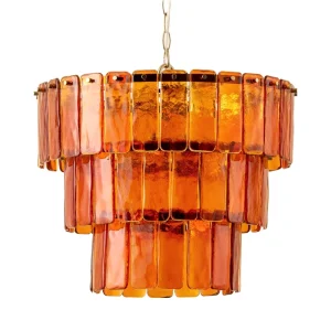 American Home Layered Decor Modern Round Glass Iron Chandelier Hammered Finish Gold Chain Dining Room Pendant Light