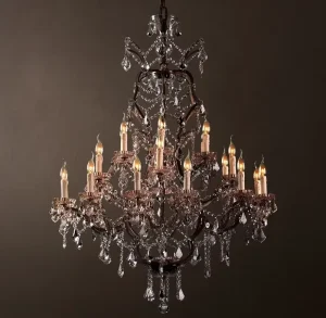 American Indoor Art Design Hanging Lamp Vintage Brass Finish Chandelier for Luxury Villas Hotels Dining Room
