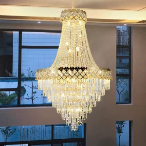 American Leaf Pendant Lights Gold Luxury Designer Villa Hotel Living Room Decorative Lamp Modern Crystal LED Chandelier