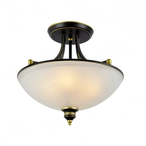 American Modern Vintage Iron Ceiling Lamp Simple Semi-Ceiling LED Lighting IP33 Rated Living Bedroom Dining Room Balcony AC