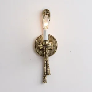American Retro Copper Solid Brass Glass Shade Wall Lamp for Bedroom Bedside Living Room Designer Creative Decorative Lighting