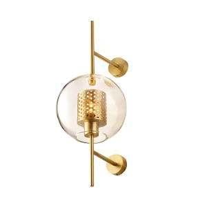 American Retro Industrial Wind Bedroom Wall Lamp Corridor Aisle Stairs with LED Light Glass Ball Bedside Table Decoration
