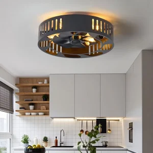 American Retro Inverter Fan Light Wrought Iron Industrial Style Ceiling Fan Light for Coffee Shops Restaurants and B