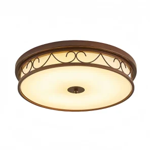 American Retro Iron Glass LED Ceiling Lamp Midcentury Style IP33 3500K Surface Mounted 1-Year Warranty for Living Room