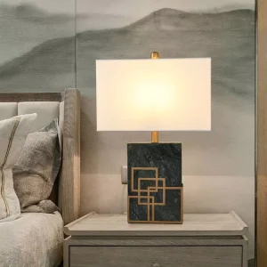 American Simple Creative Luxury Marble Desk Lamp Modern Engineering Hotel Club Bedside Bed Room Living Ptable Table Lamp