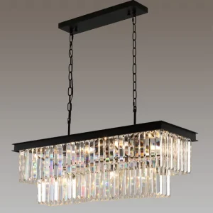 American Style Crystal Chandelier LED Lighting Modern Nordic Retro Industrial Style Middle Dimmable Pendant Lights for Living