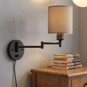 American Style Minimalist Fabric Wall Lamps for Entrance Hall Corridor Hotel Decoration Bedside Foldable Wall Light