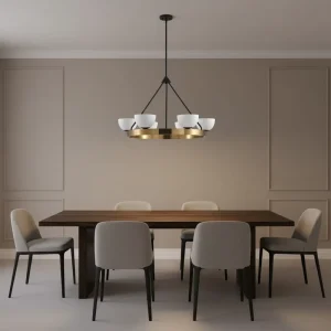 American Style Modern Design Luxury Gold E26 LED Chandelier Ring Pendant Light for Home Office Promenade
