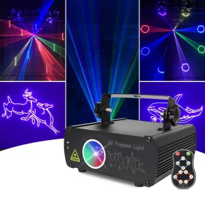 Animation LED Laser Light Voice Control Advertising Projection Disco KTV Beam Stage Light Full Color High CRI 95 IP44 Rated