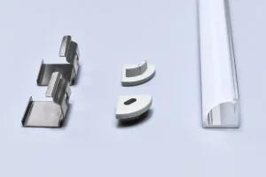 Anodized Aluminum LED Strip Light Profile Channel With Frosted Diffuser Cover Surface Mounted Recessed Linear Housing