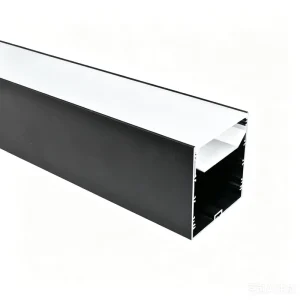 Anodized Aluminum Profile Black Led Channel 80*90mm Heat Sink Extrusion Size Led Profile Housing Opal Diffused Light Cover