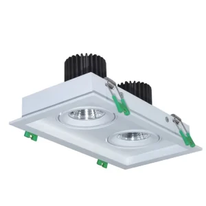 Anti Glare 2*6W 2*9W Mini Square Adjustable Twin Double Head Light Recessed Trimless LED Spotlight