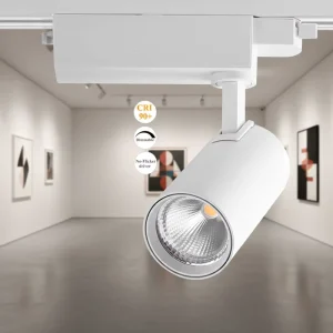 Anti Glare COB LED Track Light 3 Phase Track Aluminum Commercial Movable Suspended Ceiling Track Lighting System Set for Shop